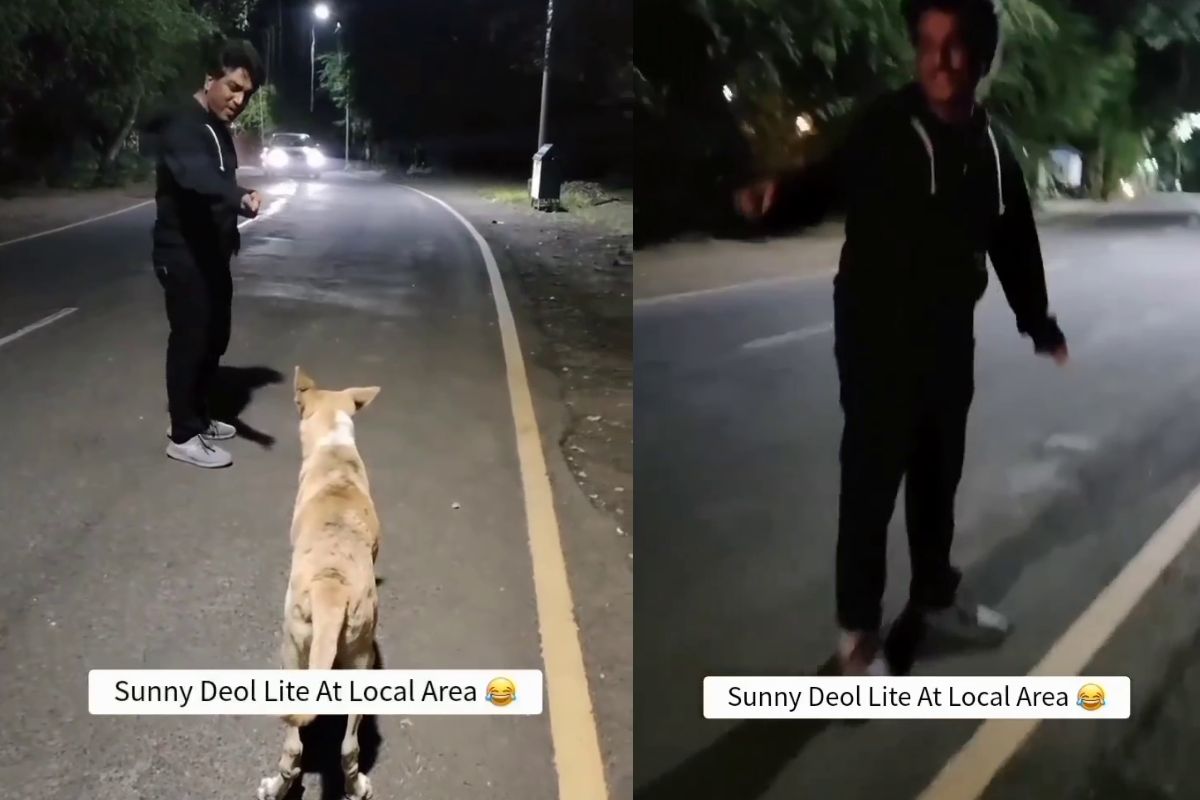 Oye Peeche Mat Aa: Man Mimics Sunny Deol While Asking Stray Dog To Stop  Following Him. Watch Viral Video
