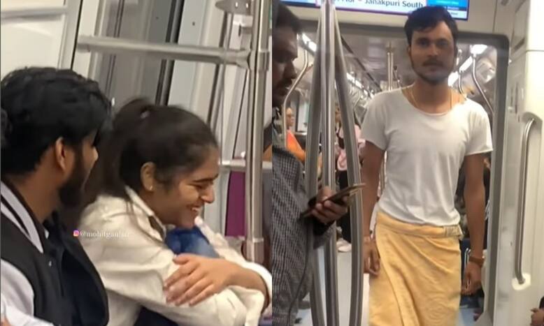 Viral Video Man Boards Delhi Metro In A Towel Internet Says ‘ye