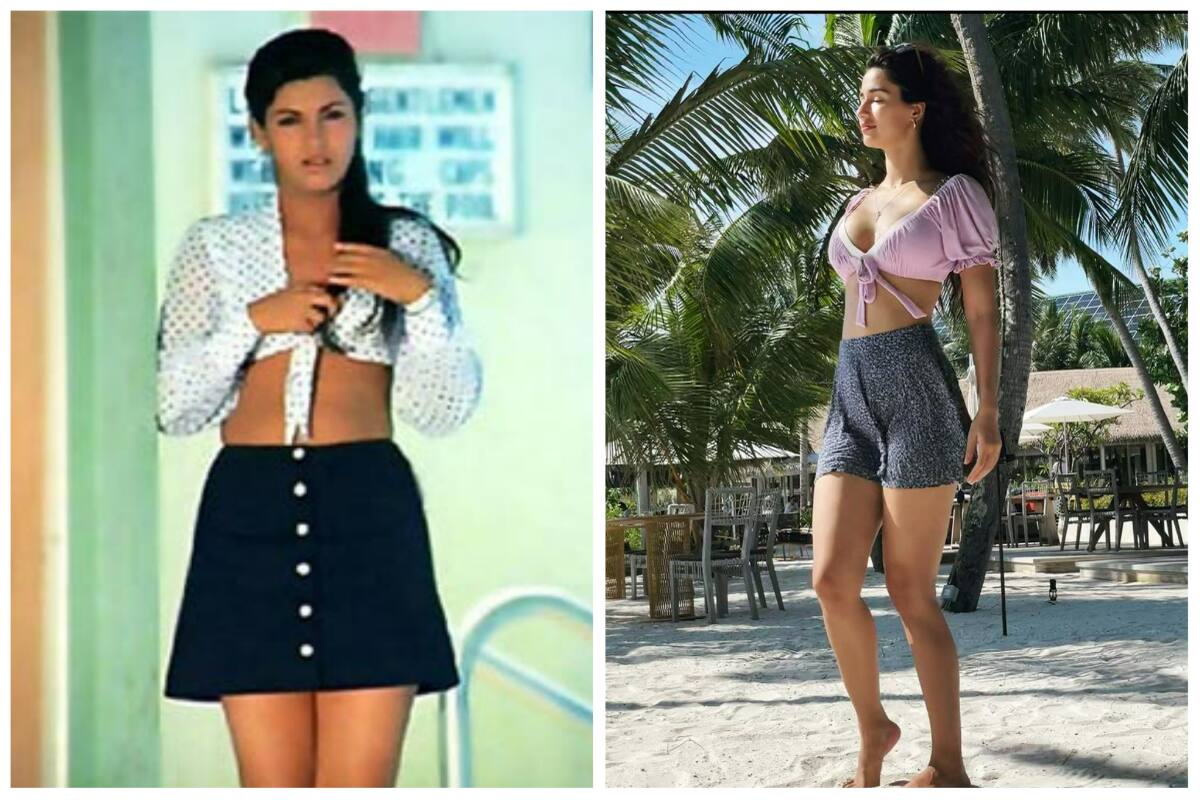 Dimple Khanna Sex Video - Disha Patani Recreates Dimple Kapadias Bobby Look in Hot Lavender Front  Knot Bralette And High Waist Skirt See Photo
