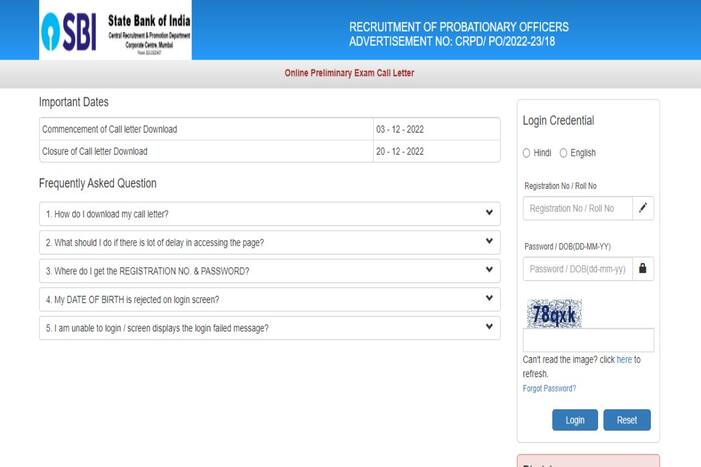 SBI PO Prelim Admit Card 2022 Out at sbi.co.in; Direct Link, Exam Dates Here