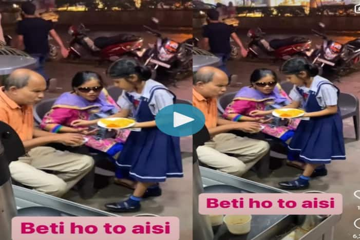 Beti Ho to Aisi; Little Girl Helps Visually Impaired Parents At A Food Stall | Watch Video Here