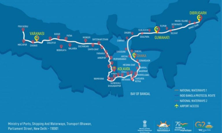 ganga river cruise route map