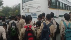 Several School Children Injured After 3 Buses Collide Near Delhi’s IGI Stadium, Video Emerges | WATCH