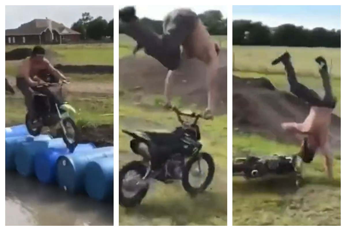 Dirt Bike Rider Miraculously Survives Rash Stunt Without Injury Luck