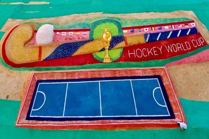 Renowned Sand Artist Sudarsan Pattnaik Builds World's Largest Hockey Stick
