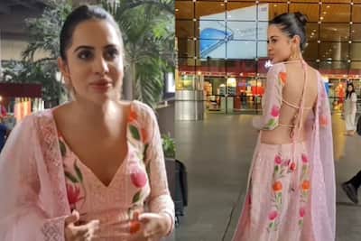 Urfi Javed Slays in Hot Backless Pink Salwar-Suit at Airport, Netizens Say