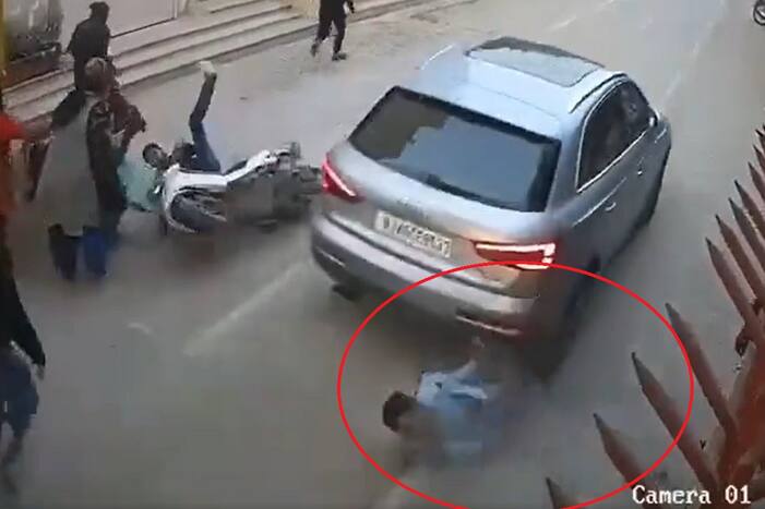 Audi Runs Over Security Guard In Ghaziabad As Two Families Fight, Narrowly Escape Death | WATCH