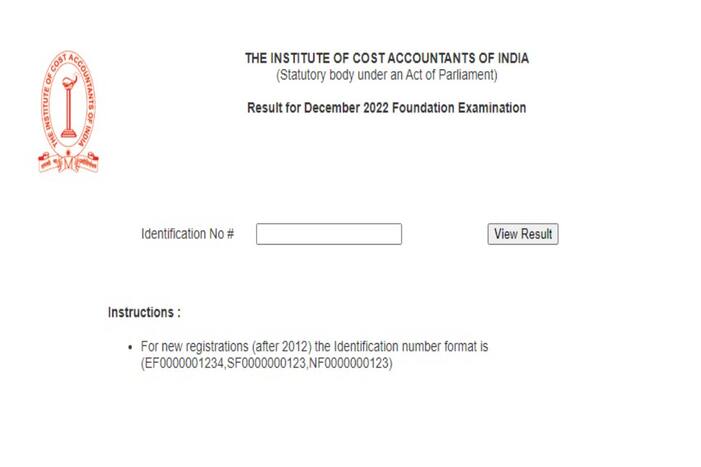 ICMAI CMA Foundation December Result 2022 Out at icmai.in; Direct Link Here