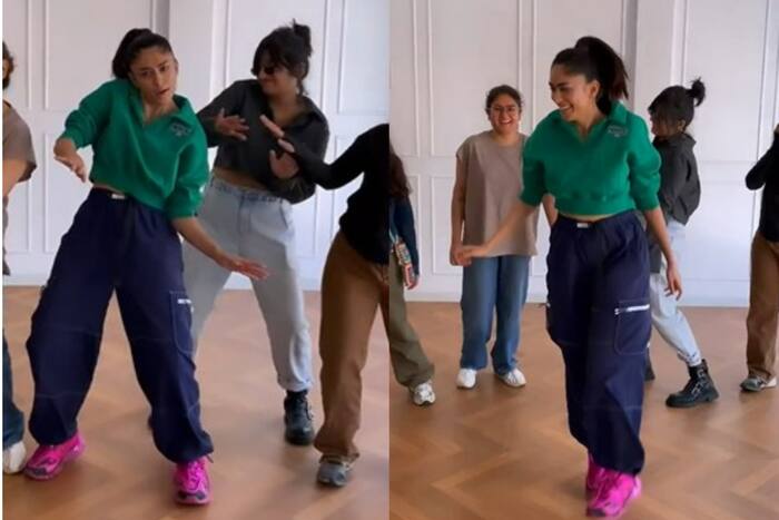 Mrunal Thakur Shows off Hot Dance Moves After Pack-up in Green Crop Top-Blue Pants- Watch Video