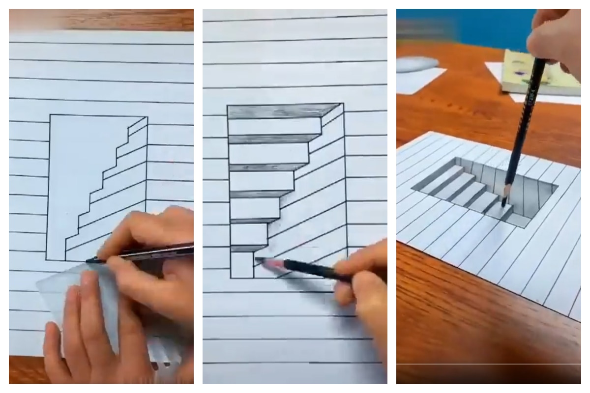 3d drawings on notebook paper