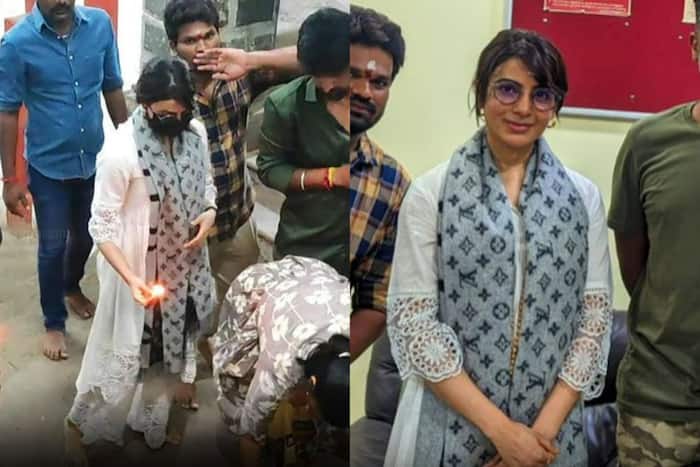 Samantha Ruth Prabhu Climbs 600 Steps Barefoot at Ancient Temple Amid Shakuntalam Release And Myositis Treatment - Viral Pics
