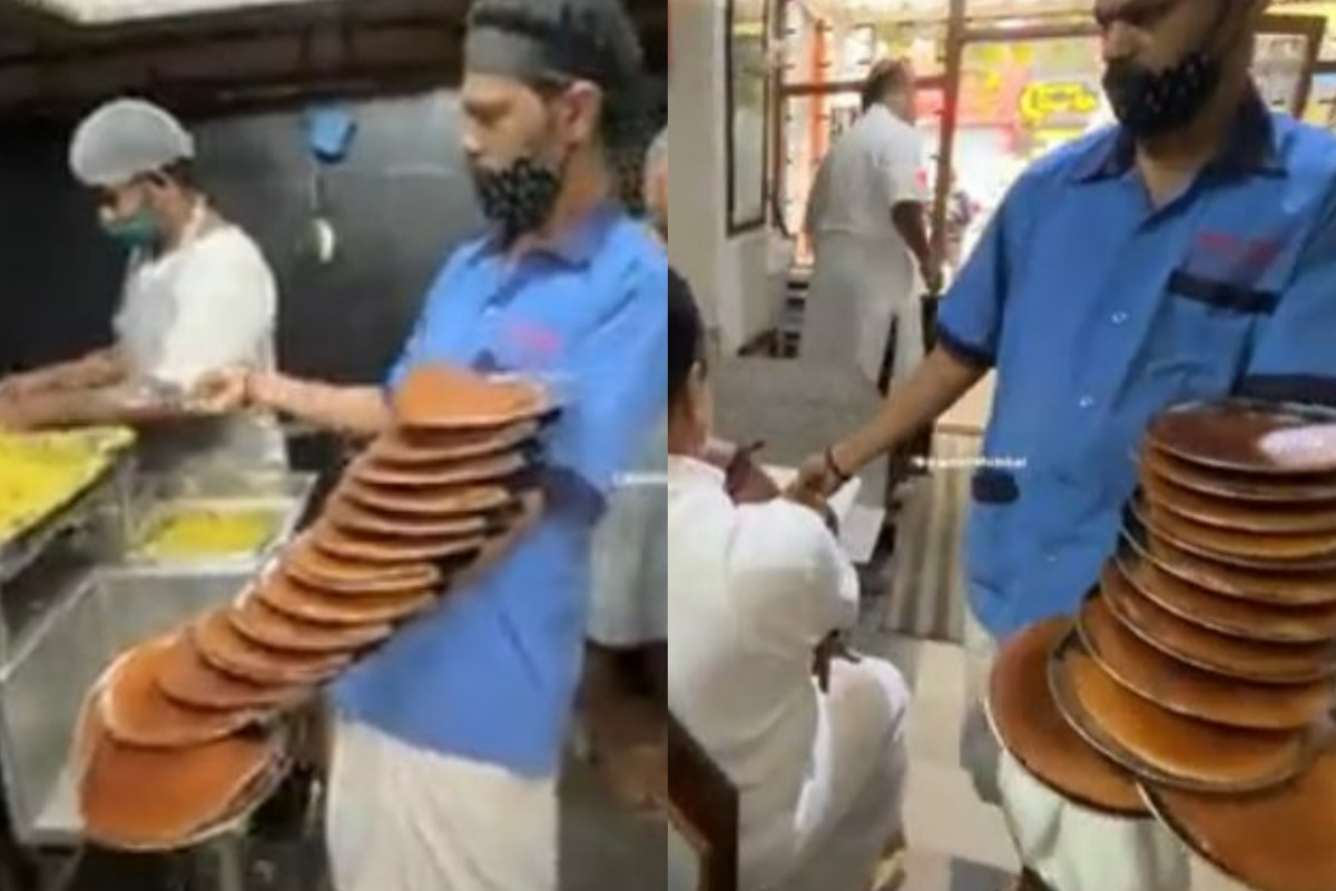 Viral Video 16 Plates of Dosa in Hand And Dedication in Heart, Waiters Balancing Skills