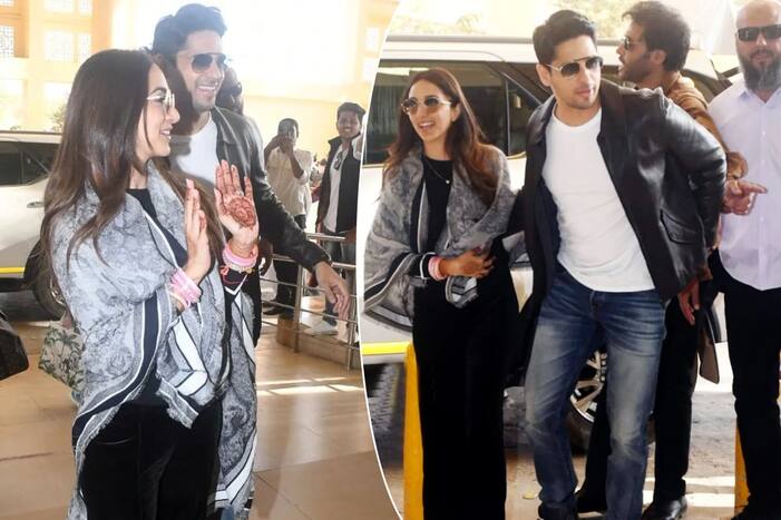 Sidharth Malhotra Arrives at Jaisalmer Airport With Wife Kiara Advani, Her Sindoor-Mangalsutra Are Grabbing Attention