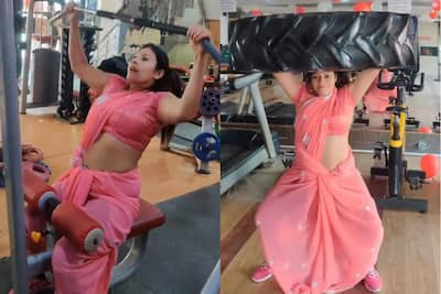 Viral Video Woman in Saree Sweats Hard at Gym Desi Tweeps Says Bhartiya  Nari Sab Par Bhari - WATCH
