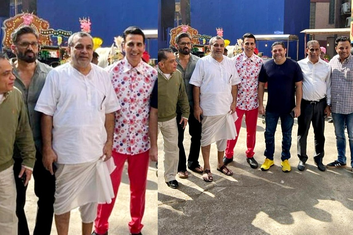 Hera Pheri 3 First Pic Out: Raju Akshay Kumar Back in His Iconic Look With Paresh Rawal And Suniel Shetty - Check Viral Photo From Sets