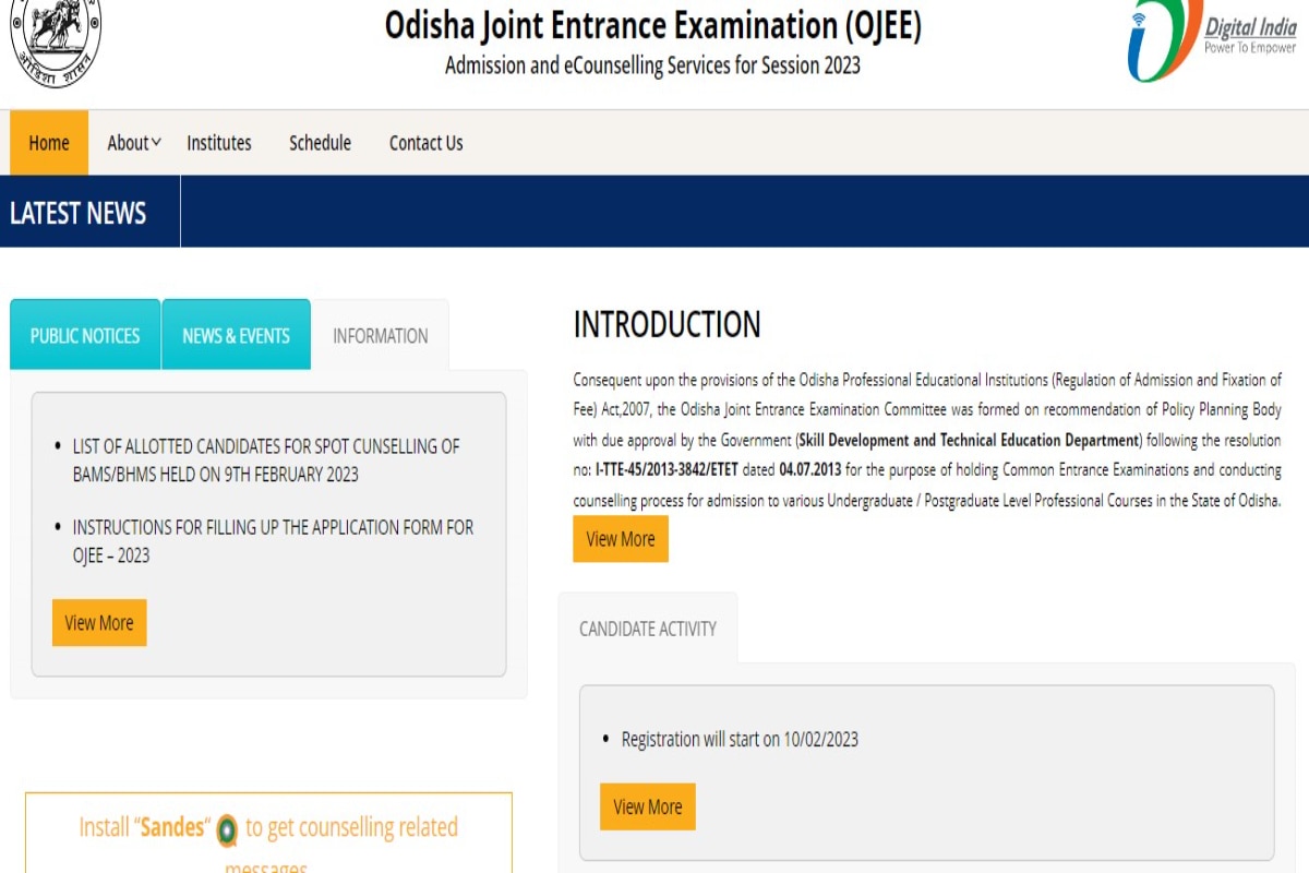 OJEE 2023 Registration Begins Tomorrow at ojee.nic.in Exam Date