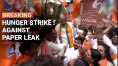 TSPSC paper leak case: Telangana BJP President Bandi Sanjay sits on hunger strike – Watch Video