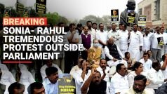 Sonia Gandhi, Mallikarjun Kharge, Rahul Gandhi join Opposition protest over Adani issue – Watch Video