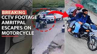 New CCTV footage : Amritpal Escapes in motorcycle, wearing pink turban - Watch Video