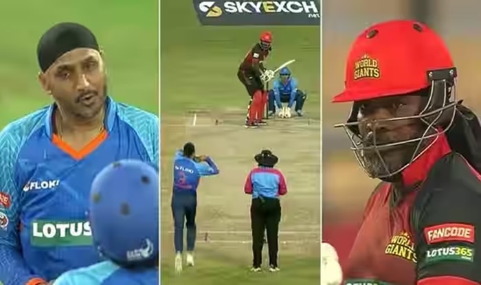 LLC 2023: Harbhajan Singh CLEAN BOWLS Chris Gayle Round His Legs to ...