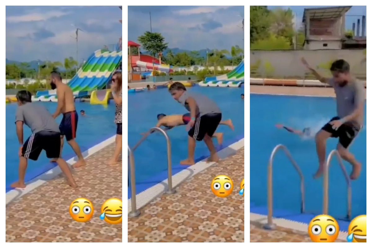 Two Men Jump For Swimming Race, One Of Them Has A ‘Plan’ To Win Watch