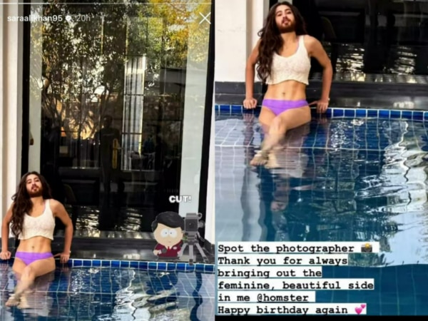 Sara Ali Khan in Bra and Panty by Pool Side is just HOT - See Photos