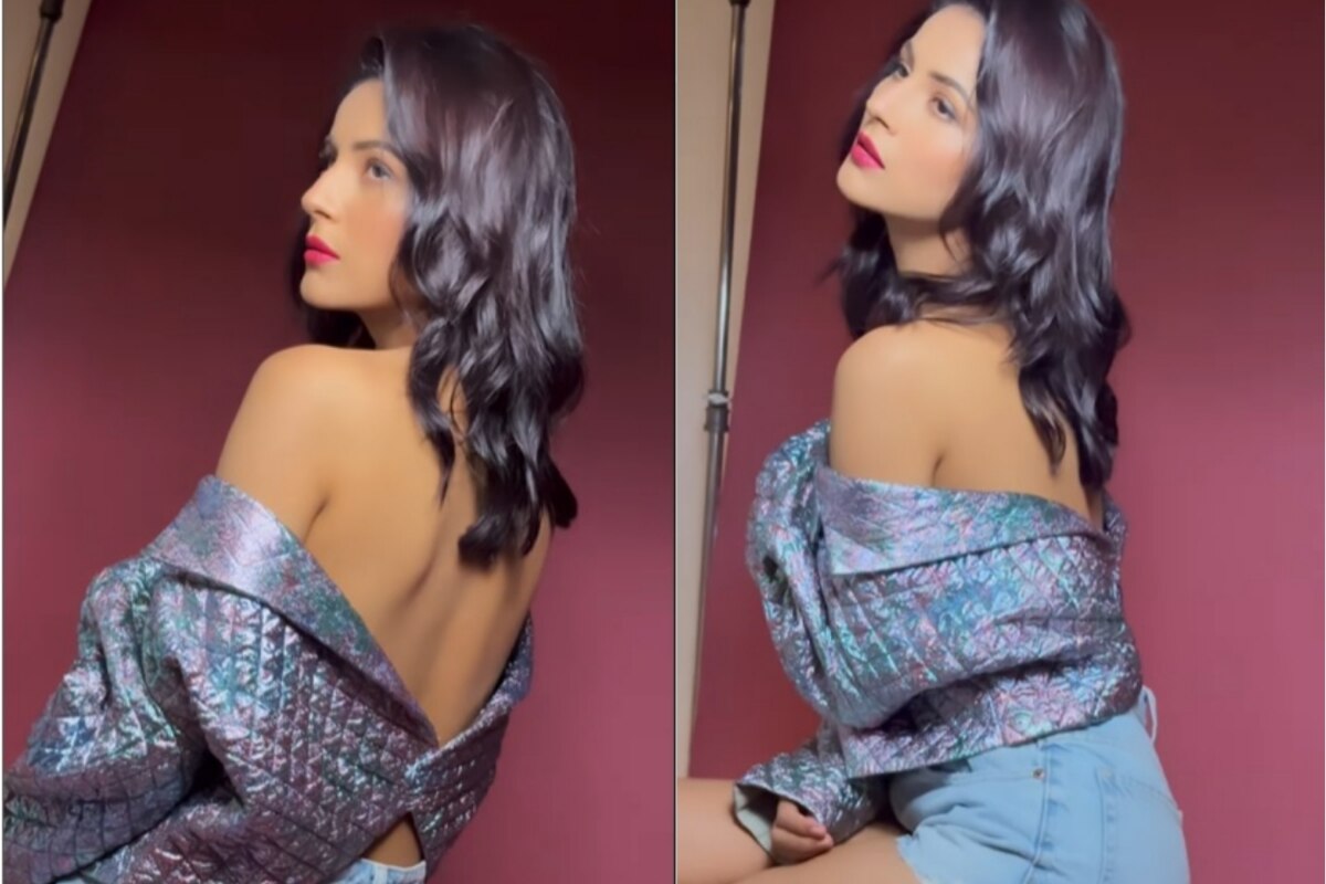 Shehnaaz Gill wird schwül und sexy in einer Jeans-Shorts mit silberner Jacke, als sie ein heißes Video online veröffentlicht – Ansehen