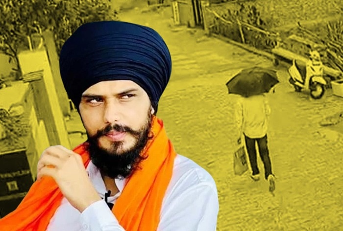 Watch Amritpal Last Spotted In Haryanas Kurukshetra Uses Umbrella To