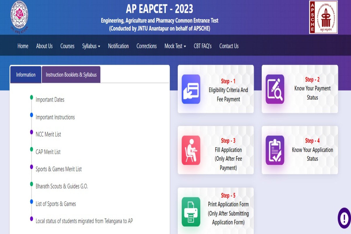 AP EAPCET 2023 Registration Begins at cets.apsche.ap.gov.in; Check Stream Wise Exam Date