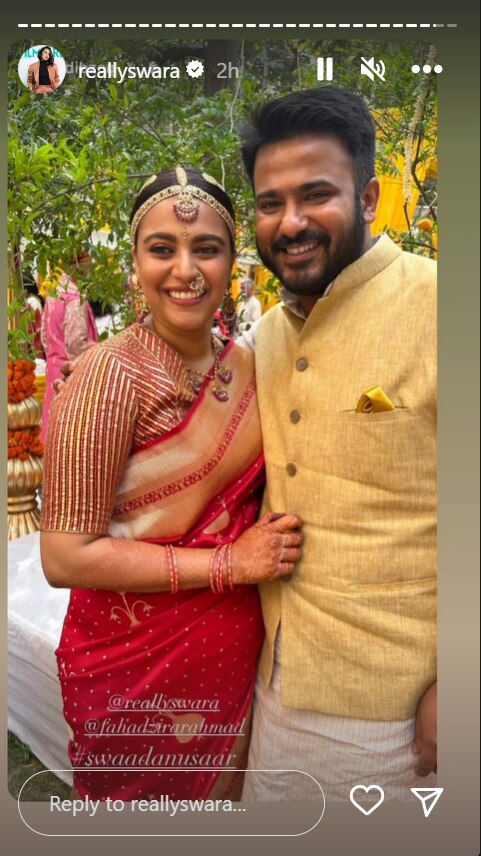 Swara Bhasker And Fahad Ahmad Set Couple Goals in Mehendi And Haldi Pics - See Photos