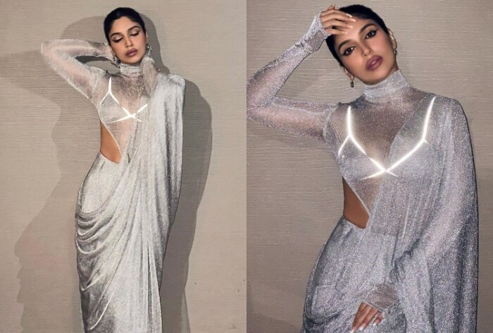 Bhumi Pednekar in metallischem Saree mit passendem Body (Foto: Instagram/ Bhumi Pednekar)