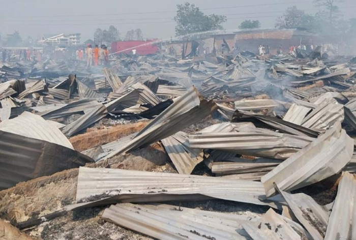 Read more about the article Massive Blaze in Dimapur; 1 Elderly Killed, 900 Left Homeless
