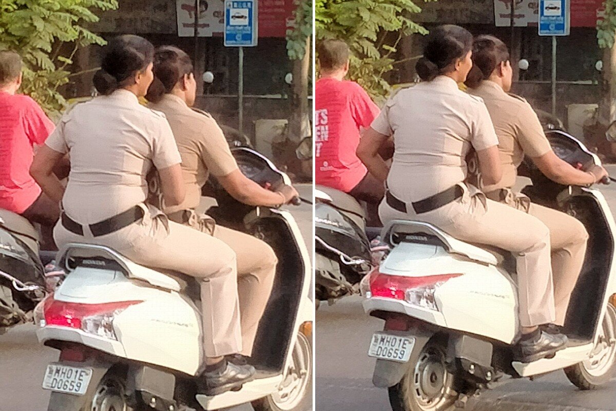 Two Wheeler Riding Without Helmet Mumbai Cops Clicked Riding Two Wheeler Without Helmets Department Responds