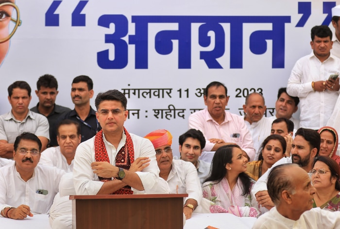 Sachin Pilot Sits In Day Long Hunger Strike In Fight Against Ashok