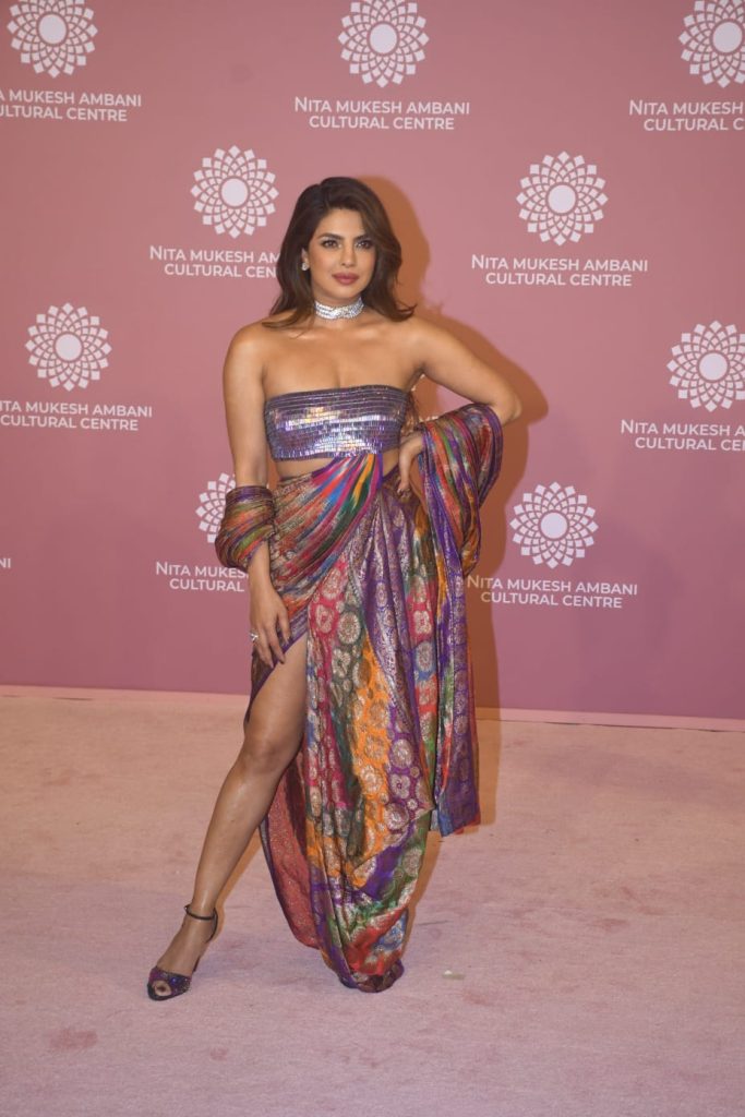 priyanka chopra high slit dress Priyanka Chopra's Slit Dress: Shows Legs At Chasing Happiness Premiere   Hollywood Life