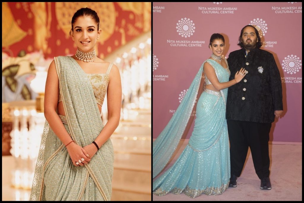 Radhika Merchant and Anant Ambani at the red carpet for NMACC launch day 2