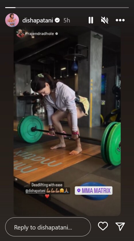 Disha Patani Sets Workout Goals as She Performs Deadlifts at The Gym
