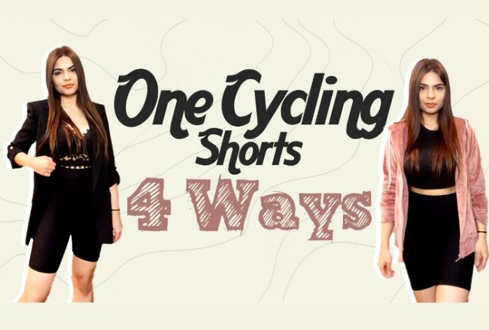 4 Trendy Ways To Style Cycling Shorts Like Shehnaaz Gill And Deepika   How To Style Biker Shorts 1 