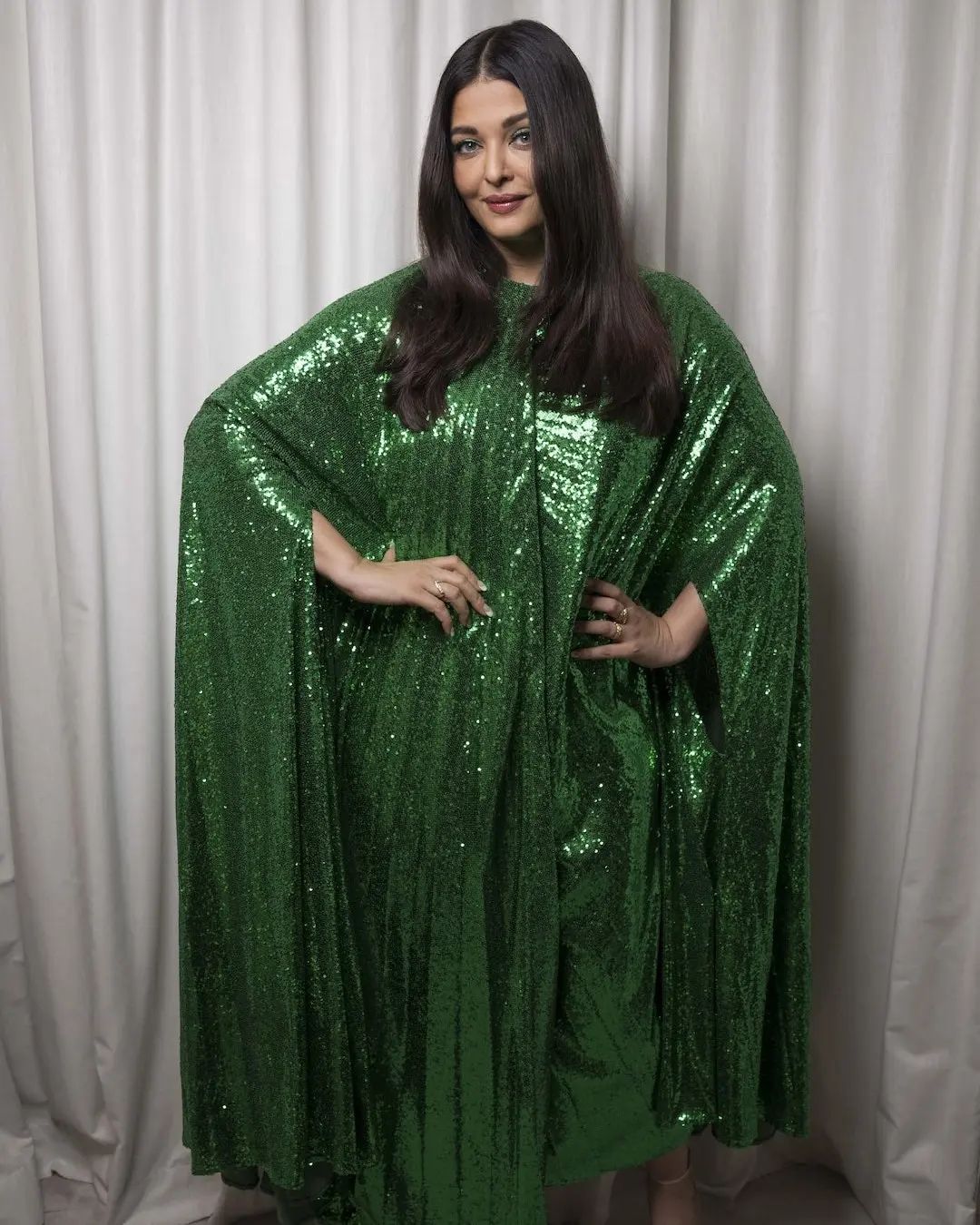 India at Cannes Aishwarya Rai Bachchan First Look in Green Sequined
