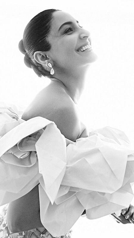 anushka sharma black and white dress is a Fashion Finesse in Ivory Gown at Cannes 2023 anushka sharma latest pics