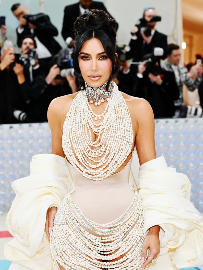 Kim Kardashian in pearl-y affair at Met Gala (Photo: AFP)