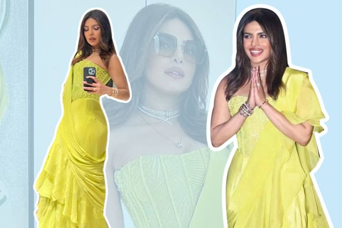 1200px x 800px - Priyanka Chopra Slays in SEXY Lime Green Ruffled Saree For Rs 78, 700- See  Photos