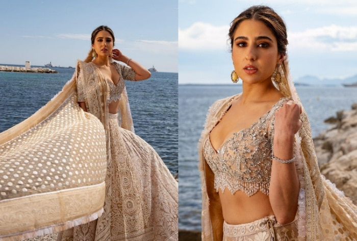 Read more about the article Cannes 2023: Sara Ali Khans Ivory Lehenga Screams Royalty, Fans Say Thank You For Representing India