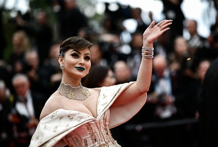 Urvashi Rautela arrives for the screening of the film 'Indiana Jones and the Dial of Destiny' at Cannes 2023 (Photo by Loic Venance/ AFP)