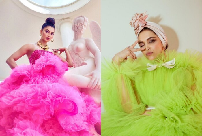 Urvashi Rautela's Cannes 2023 Look in Pink Tule Gown Reminds us of Deepika Padukone's Green Tule Gown From Cannes 2019
