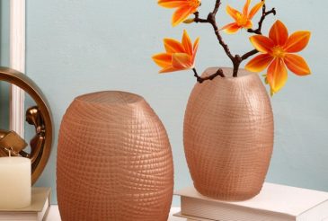 Vintage Glass Vase Set Of Two