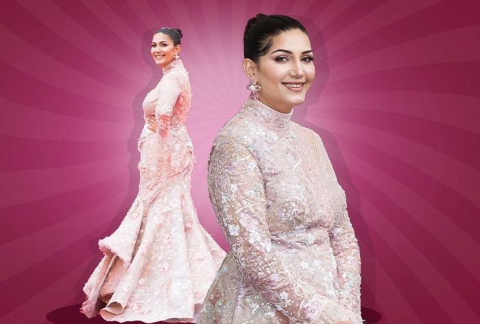 Indien in Cannes: Haryanvi Sensation Sapna Choudhary gibt ihr Debüt im rosafarbenen Kleid und begrüßt die Menge mit Namaste – BILDER