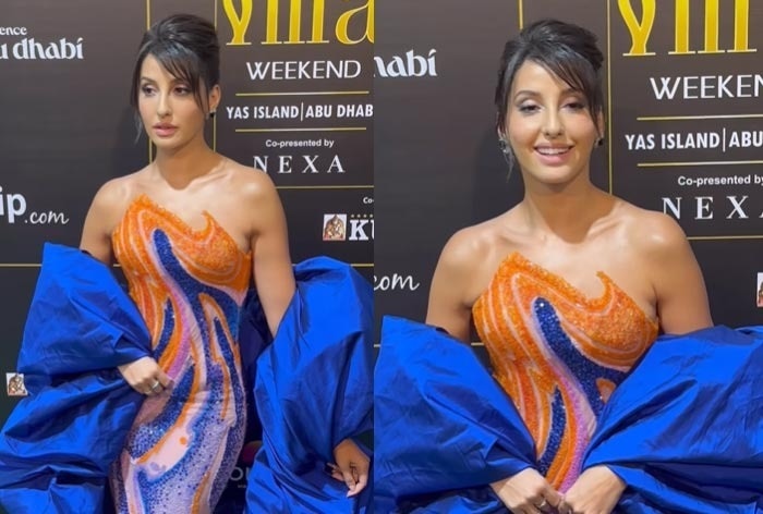 IIFA 2023: Nora Fatehi Flaunts Hourglass Figure in Stunning Bodycon Dress With Dramatic Cape- WATCH