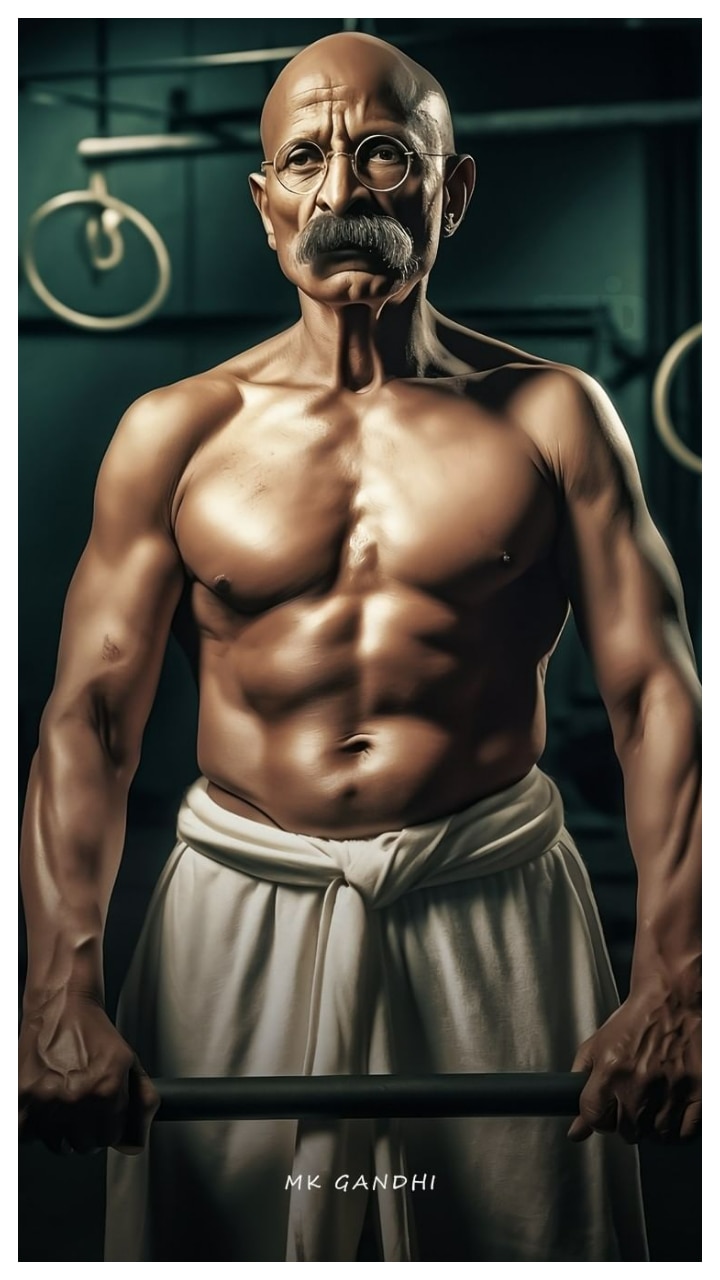 AI Artist Reimagines Gandhi, Tagore as Gym Enthusiasts