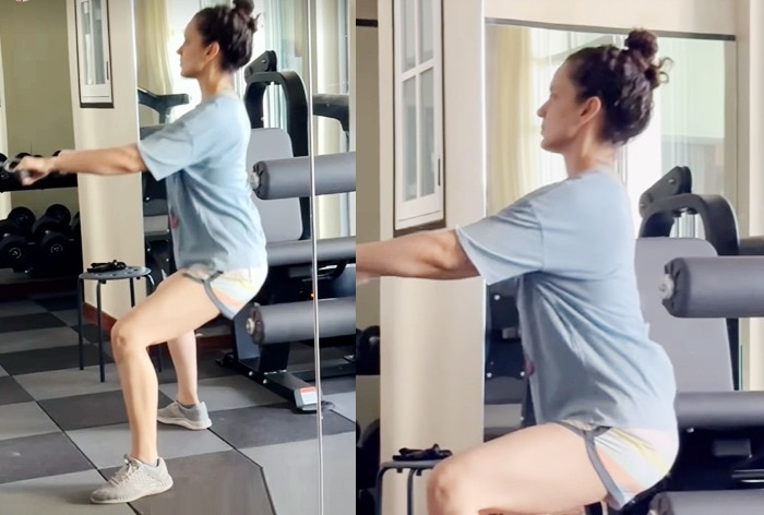 Kangana Ranaut Sets Workout Goals as She Performs Squats in Sexy Sportswear - Watch